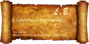 Lichtfusz Barnabás névjegykártya